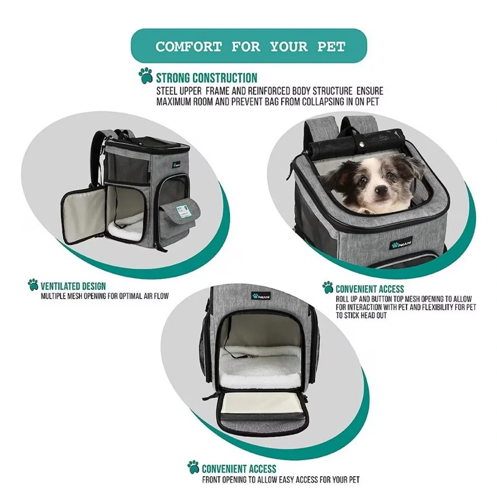 Gray Dog Carrier Backpack